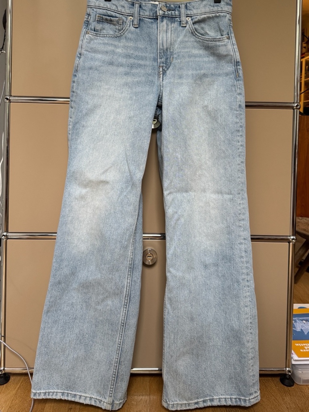 Banana Republic light-blue wash high-rise mid-wide jeans